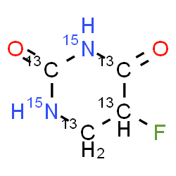 ChemSpider 2D Image | 5-Fluoro(~13~C_4_,~15~N_2_)dihydro-2,4(1H,3H)-pyrimidinedione | 13C4H5F15N2O2