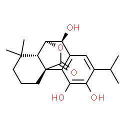 ChemSpider 2D Image | (5beta,6alpha,7beta,10alpha)-7,11,12-Trihydroxy-6,20-epoxyabieta-8,11,13-trien-20-one | C20H26O5