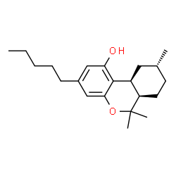 ChemSpider 2D Image | (6aR,9R,10aS)-6,6,9-Trimethyl-3-pentyl-6a,7,8,9,10,10a-hexahydro-6H-benzo[c]chromen-1-ol | C21H32O2