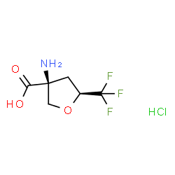 ChemSpider 2D Image | 4-Amino-2,5-anhydro-4-carboxy-1,3,4-trideoxy-1,1,1-trifluoro-D-threo-pentitol hydrochloride (1:1) | C6H9ClF3NO3