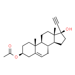 ChemSpider 2D Image | (3beta,17alpha)-17-Hydroxypregn-5-en-20-yn-3-yl acetate | C23H32O3
