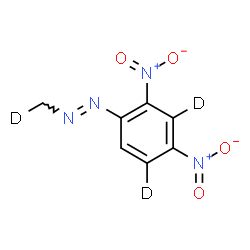 ChemSpider 2D Image | (E)-1-[2,4-Dinitro(3,5-~2~H_2_)phenyl]-2-(~2~H_1_)methyldiazene | C7H3D3N4O4