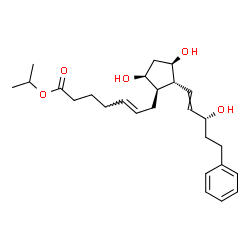 ChemSpider 2D Image | Isopropyl (5E)-7-{(1R,2R,3R,5S)-3,5-dihydroxy-2-[(3R)-3-hydroxy-5-phenyl-1-penten-1-yl]cyclopentyl}-5-heptenoate | C26H38O5