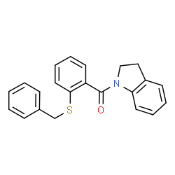 ChemSpider 2D Image | [2-(Benzylsulfanyl)phenyl](2,3-dihydro-1H-indol-1-yl)methanone | C22H19NOS