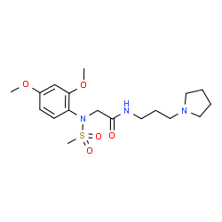 ChemSpider 2D Image | N~2~-(2,4-Dimethoxyphenyl)-N~2~-(methylsulfonyl)-N-[3-(1-pyrrolidinyl)propyl]glycinamide | C18H29N3O5S