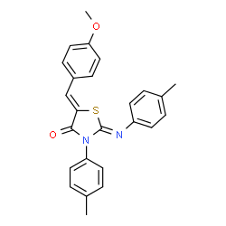 ChemSpider 2D Image | (2Z,5Z)-5-(4-Methoxybenzylidene)-3-(4-methylphenyl)-2-[(4-methylphenyl)imino]-1,3-thiazolidin-4-one | C25H22N2O2S