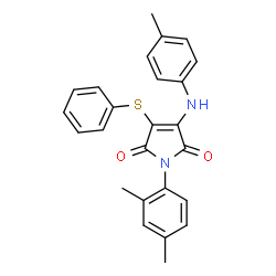 ChemSpider 2D Image | 1-(2,4-Dimethylphenyl)-3-[(4-methylphenyl)amino]-4-(phenylsulfanyl)-1H-pyrrole-2,5-dione | C25H22N2O2S