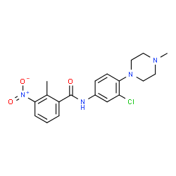 ChemSpider 2D Image | N-[3-Chloro-4-(4-methyl-1-piperazinyl)phenyl]-2-methyl-3-nitrobenzamide | C19H21ClN4O3