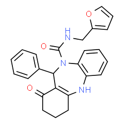 ChemSpider 2D Image | N-(2-Furylmethyl)-1-oxo-11-phenyl-1,2,3,4,5,11-hexahydro-10H-dibenzo[b,e][1,4]diazepine-10-carboxamide | C25H23N3O3