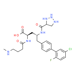 ChemSpider 2D Image | (4R)-5-(5'-Chloro-2'-fluoro-4-biphenylyl)-N-[4-(methylamino)butanoyl]-4-[(1,2,3-triazolidin-4-ylcarbonyl)amino]-D-norvaline | C25H32ClFN6O4