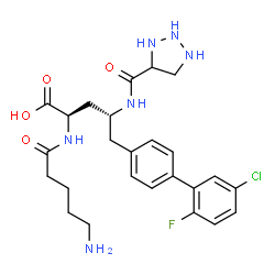 ChemSpider 2D Image | (4R)-N-(5-Aminopentanoyl)-5-(5'-chloro-2'-fluoro-4-biphenylyl)-4-[(1,2,3-triazolidin-4-ylcarbonyl)amino]-D-norvaline | C25H32ClFN6O4