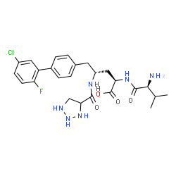 ChemSpider 2D Image | L-Valyl-(4R)-5-(5'-chloro-2'-fluoro-4-biphenylyl)-4-[(1,2,3-triazolidin-4-ylcarbonyl)amino]-D-norvaline | C25H32ClFN6O4