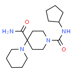 ChemSpider 2D Image | N~1~'-Cyclopentyl-1,4'-bipiperidine-1',4'-dicarboxamide | C17H30N4O2