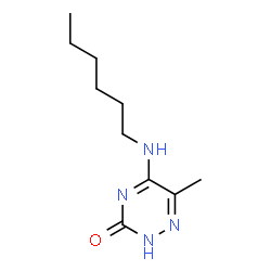 ChemSpider 2D Image | 5-(Hexylamino)-6-methyl-1,2,4-triazin-3(2H)-one | C10H18N4O