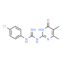 ChemSpider 2D Image | guanidine, N-(4-chlorophenyl)-N'-(4-hydroxy-5,6-dimethyl-2-pyrimidinyl)- | C13H14ClN5O