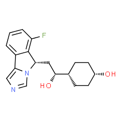 ChemSpider 2D Image | cis-4-{(1R)-2-[(5S)-6-Fluoro-5H-imidazo[5,1-a]isoindol-5-yl]-1-hydroxyethyl}cyclohexanol | C18H21FN2O2