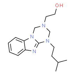 ChemSpider 2D Image | 2-[1-(3-Methylbutyl)-1,2-dihydro[1,3,5]triazino[1,2-a]benzimidazol-3(4H)-yl]ethanol | C16H24N4O