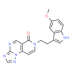 ChemSpider 2D Image | 7-[2-(5-Methoxy-1H-indol-3-yl)ethyl]pyrido[3,4-e][1,2,4]triazolo[1,5-a]pyrimidin-6(7H)-one | C19H16N6O2
