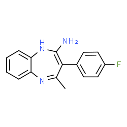 ChemSpider 2D Image | 3-(4-Fluorophenyl)-4-methyl-1H-1,5-benzodiazepin-2-amine | C16H14FN3