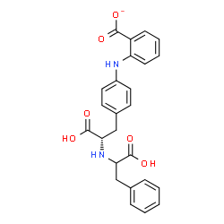ChemSpider 2D Image | 2-[(4-{(2S)-2-Carboxy-2-[(1-carboxy-2-phenylethyl)amino]ethyl}phenyl)amino]benzoate | C25H23N2O6