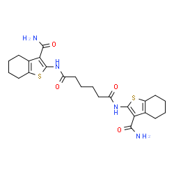 ChemSpider 2D Image | N,N'-Bis(3-carbamoyl-4,5,6,7-tetrahydro-1-benzothiophen-2-yl)hexanediamide | C24H30N4O4S2