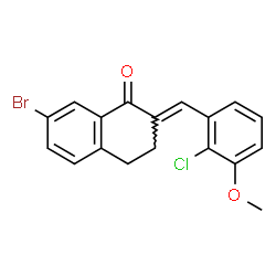 ChemSpider 2D Image | (2E)-7-Bromo-2-(2-chloro-3-methoxybenzylidene)-3,4-dihydro-1(2H)-naphthalenone | C18H14BrClO2
