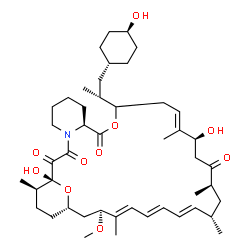 ChemSpider 2D Image | (1R,9S,14E,16S,19R,21S,22E,24E,26E,28S,30S,33R)-1,16-Dihydroxy-12-[(2R)-1-(trans-4-hydroxycyclohexyl)-2-propanyl]-28-methoxy-15,19,21,27,33-pentamethyl-11,34-dioxa-4-azatricyclo[28.3.1.0~4,9~]tetratri
aconta-14,22,24,26-tetraene-2,3,10,18-tetrone | C46H71NO10