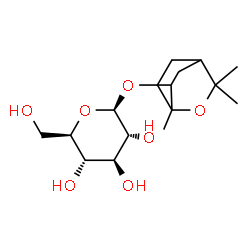 ChemSpider 2D Image | 1,3,3-Trimethyl-2-oxabicyclo[2.2.2]oct-6-yl beta-D-glucopyranoside | C16H28O7