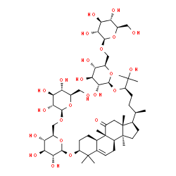 ChemSpider 2D Image | (1S,4R,8beta,9beta,24R)-1-{[6-O-(beta-D-Glucopyranosyl)-beta-D-glucopyranosyl]oxy}-25-hydroxy-9,10,14-trimethyl-11-oxo-4,9-cyclo-9,10-secocholest-5-en-24-yl 6-O-beta-D-glucopyranosyl-beta-D-glucopyran
oside | C54H90O24