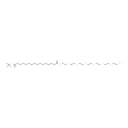 ChemSpider 2D Image | 2-Methyl-2-propanyl 1-amino-22-oxo-3,6,9,12,15,18-hexaoxa-21-azaheptatriacontan-37-oate | C34H68N2O9