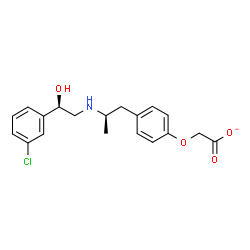 ChemSpider 2D Image | {4-[(2R)-2-{[(2R)-2-(3-Chlorophenyl)-2-hydroxyethyl]amino}propyl]phenoxy}acetate | C19H21ClNO4