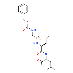 ChemSpider 2D Image | (2R)-2-({N-[({[(Benzyloxy)carbonyl]amino}methyl)phosphinato]-L-norvalyl}amino)-4-methylpentanoate | C20H30N3O7P