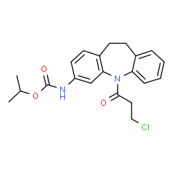 ChemSpider 2D Image | Isopropyl [5-(3-chloropropanoyl)-10,11-dihydro-5H-dibenzo[b,f]azepin-3-yl]carbamate | C21H23ClN2O3