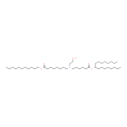 ChemSpider 2D Image | Undecyl 8-{[6-(9-heptadecanyloxy)-6-oxohexyl](2-hydroxyethyl)amino}octanoate | C44H87NO5