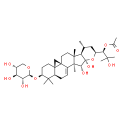 ChemSpider 2D Image | (3beta,9beta,15alpha,16beta,23S,24R)-15,16,25-Trihydroxy-3-(beta-D-xylopyranosyloxy)-16,23-epoxy-9,19-cyclolanost-7-en-24-yl acetate | C37H58O11