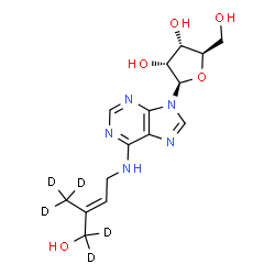 ChemSpider 2D Image | N-[(2E)-4-Hydroxy-3-(~2~H_3_)methyl(4,4-~2~H_2_)-2-buten-1-yl]adenosine | C15H16D5N5O5