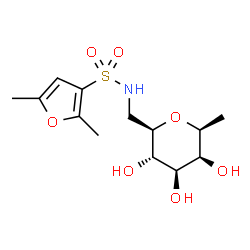 ChemSpider 2D Image | (6R)-2,6-Anhydro-1-deoxy-6-({[(2,5-dimethyl-3-furyl)sulfonyl]amino}methyl)-D-galactitol | C13H21NO7S