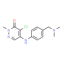 ChemSpider 2D Image | 4-Chloro-5-({4-[(dimethylamino)methyl]phenyl}amino)-2-methyl-3(2H)-pyridazinone | C14H17ClN4O