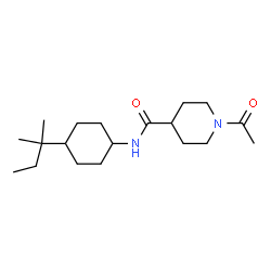 ChemSpider 2D Image | 1-Acetyl-N-[4-(2-methyl-2-butanyl)cyclohexyl]-4-piperidinecarboxamide | C19H34N2O2