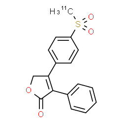 ChemSpider 2D Image | 4-{4-[(~11~C)Methylsulfonyl]phenyl}-3-phenyl-2(5H)-furanone | C1611CH14O4S