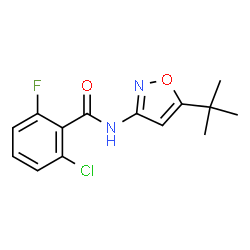 ChemSpider 2D Image | 2-Chloro-6-fluoro-N-[5-(2-methyl-2-propanyl)-1,2-oxazol-3-yl]benzamide | C14H14ClFN2O2
