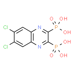 ChemSpider 2D Image | (6,7-Dichloro-2,3-quinoxalinediyl)bis(phosphonic acid) | C8H6Cl2N2O6P2