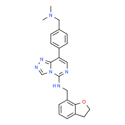 ChemSpider 2D Image | N-(2,3-Dihydro-1-benzofuran-7-ylmethyl)-8-{4-[(dimethylamino)methyl]phenyl}[1,2,4]triazolo[4,3-c]pyrimidin-5-amine | C23H24N6O
