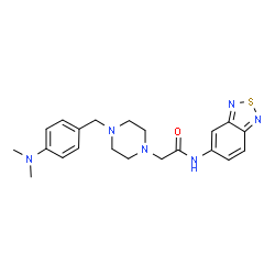 ChemSpider 2D Image | N-(2,1,3-Benzothiadiazol-5-yl)-2-{4-[4-(dimethylamino)benzyl]-1-piperazinyl}acetamide | C21H26N6OS