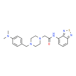 ChemSpider 2D Image | N-(2,1,3-Benzothiadiazol-4-yl)-2-{4-[4-(dimethylamino)benzyl]-1-piperazinyl}acetamide | C21H26N6OS