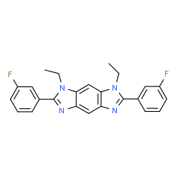 ChemSpider 2D Image | 1,7-Diethyl-2,6-bis(3-fluorophenyl)-1,7-dihydroimidazo[4,5-f]benzimidazole | C24H20F2N4