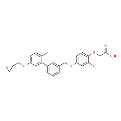 ChemSpider 2D Image | (4-{[5'-(Cyclopropylmethoxy)-2'-methyl-3-biphenylyl]methoxy}-2-fluorophenoxy)acetic acid | C26H25FO5
