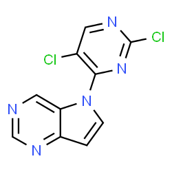 ChemSpider 2D Image | 5-(2,5-Dichloro-4-pyrimidinyl)-5H-pyrrolo[3,2-d]pyrimidine | C10H5Cl2N5