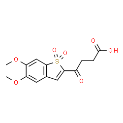 ChemSpider 2D Image | 4-(5,6-Dimethoxy-1,1-dioxido-1-benzothiophen-2-yl)-4-oxobutanoic acid | C14H14O7S