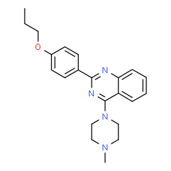 ChemSpider 2D Image | 4-(4-Methyl-1-piperazinyl)-2-(4-propoxyphenyl)quinazoline | C22H26N4O
